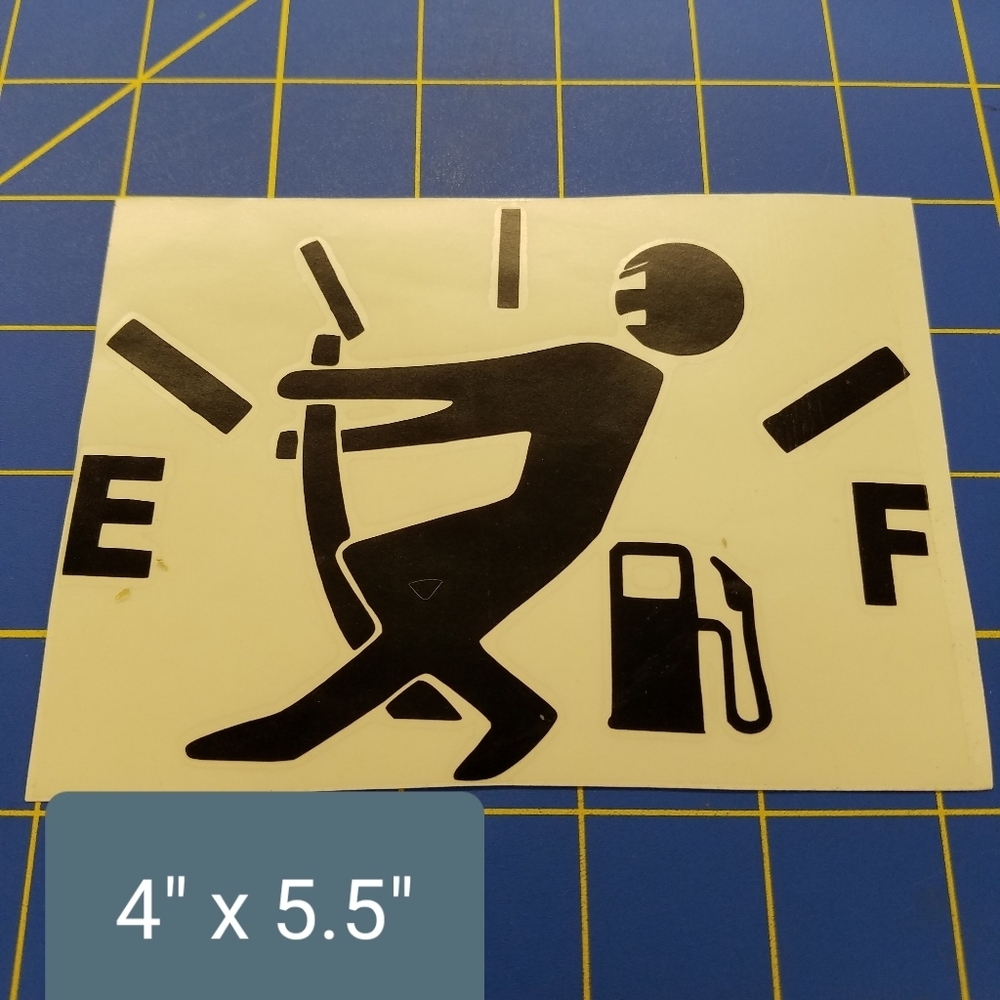 Fuel Gauge Black Vinyl Car Decal